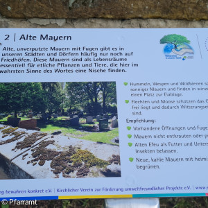 Friedhof Beschilderung alte Mauern